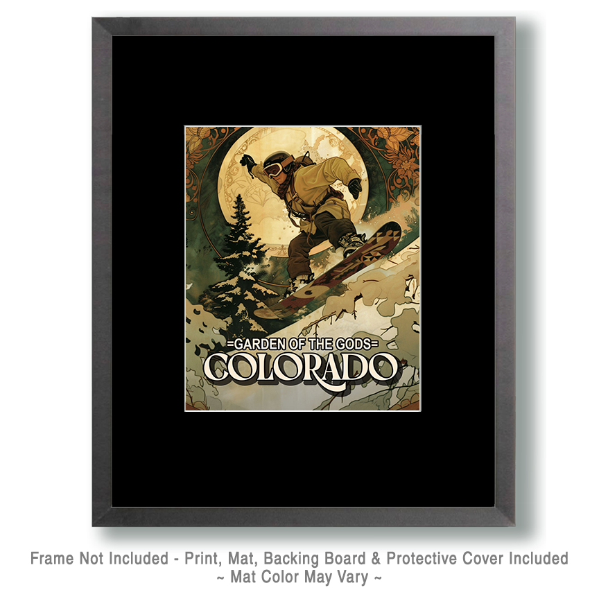 Nouveau Snowboarder - Garden of the Gods Souvenir Art Print - Image 2