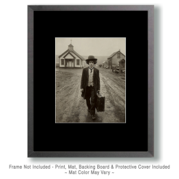 Marcus Coming Home After School - B&W Old West Art