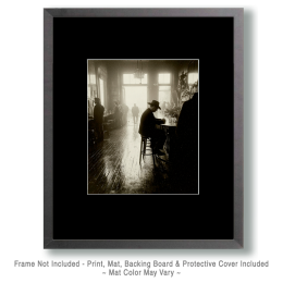 Drinking Alone - B&W Old West Art