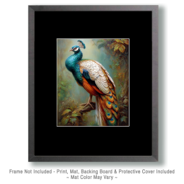 Vintage Style Naturalist Peacock Art Print