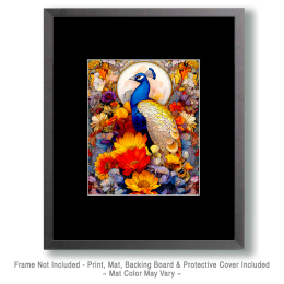 Full Moon Peacock Art