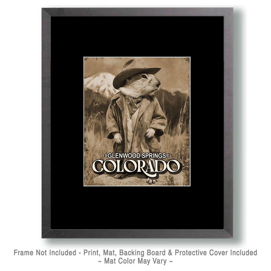 Pika Cowboy - Glenwood Springs Souvenir Art Print - Image 2