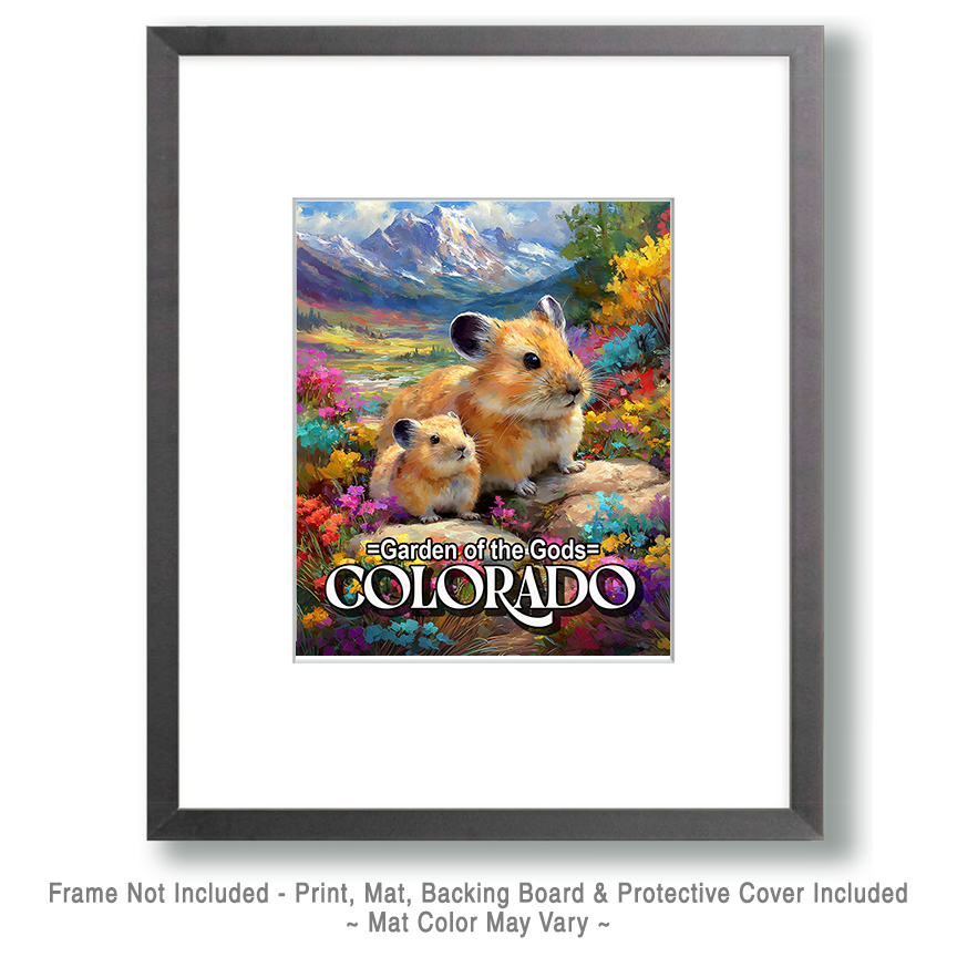 Pika Mom and Baby - Garden of the Gods Souvenir Art Print - Image 2