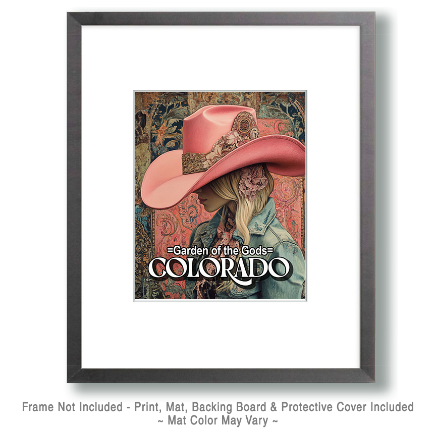 Pink Cowgirl Hat - Garden of the Gods Art Print - Image 2