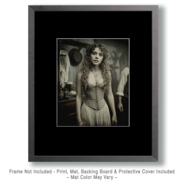 Lilith from Lake Huron - B&W Old West Saloon Girl Ar Print