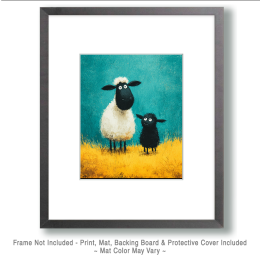 Looking Up at Papa - Sheep Art