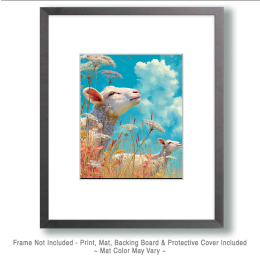 Ewes Enjoying the Day - Sheep Art