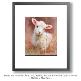 Pink Lamb - Sheep Art