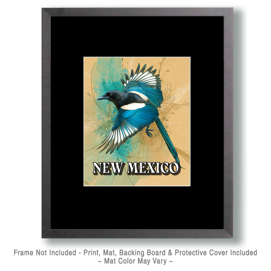 Stylized Magpie - New Mexico Souvenir Art Print - Image 2