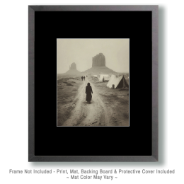 Walking Back to the Tent - Black & White Southwestern Style Art
