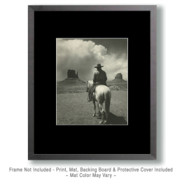 Classic SW Cowboy Scene - Black & White Southwestern Style Art
