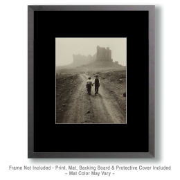 I Wish Dad Would Wait Up - Black & White Southwestern Style Art