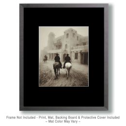 Arriving at the La Fonda - Black & White Southwestern Style Art