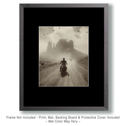 Monumental Bike Ride - Black & White Southwestern Style Art