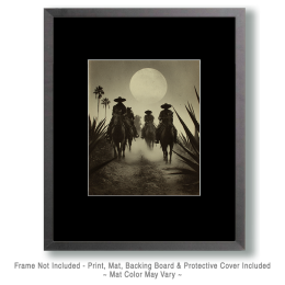 Riding through the Yucca Plantation - Black & White Southwestern Style Art