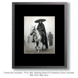 Catrines en un Caballo - Black & White Southwestern Style Art