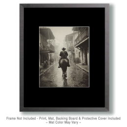 Riding Down the Street - Black & White Southwestern Style Art