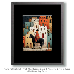 Vaquero Cabalgando por el Pueblo - Southwestern Style Art