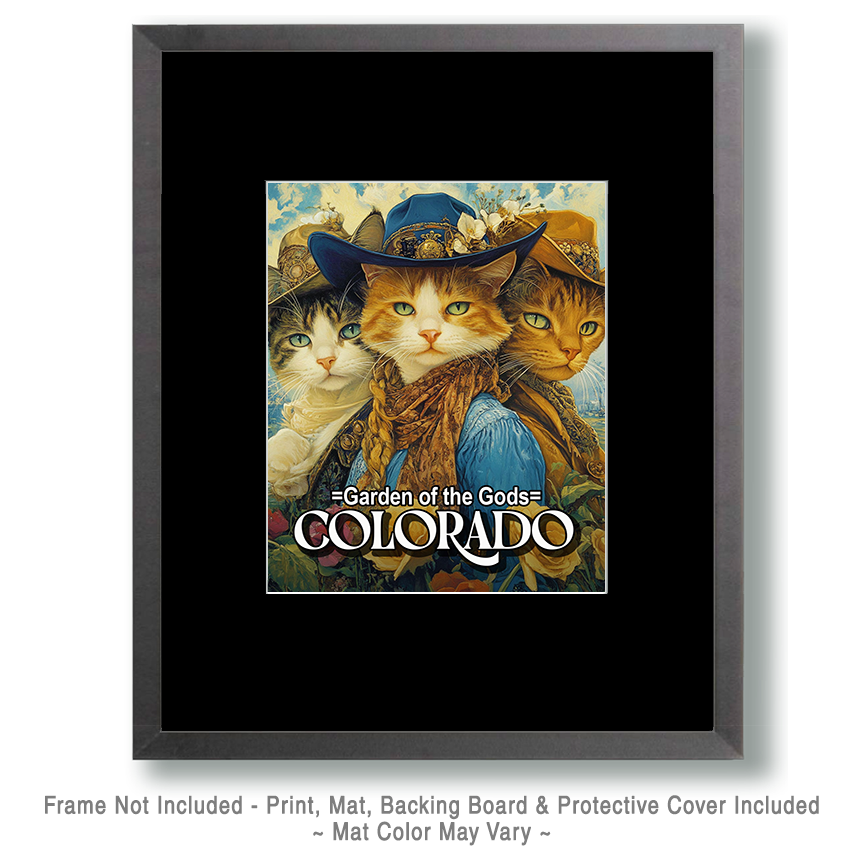 Three Cowgirl Cats - Garden of the Gods Souvenir Art Print - Image 2