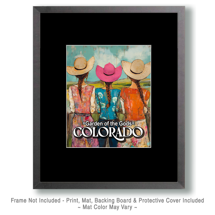 Three Cowgirls - Garden of the Gods Souvenir Art Print - Image 2
