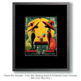 Black Cats on a Tallahasee Night - Funny Wine Art