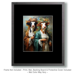 Two Cows from Des Moines - Funny Wine Art