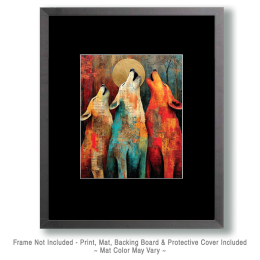 Tres Lobos Aullando - Wolves Art