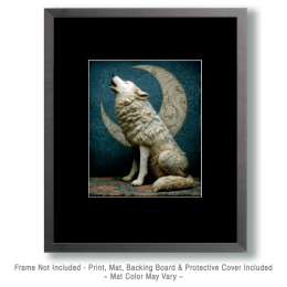 BOHO Howling Wolf Art