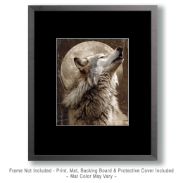 Antique Style Wolf Howling Art