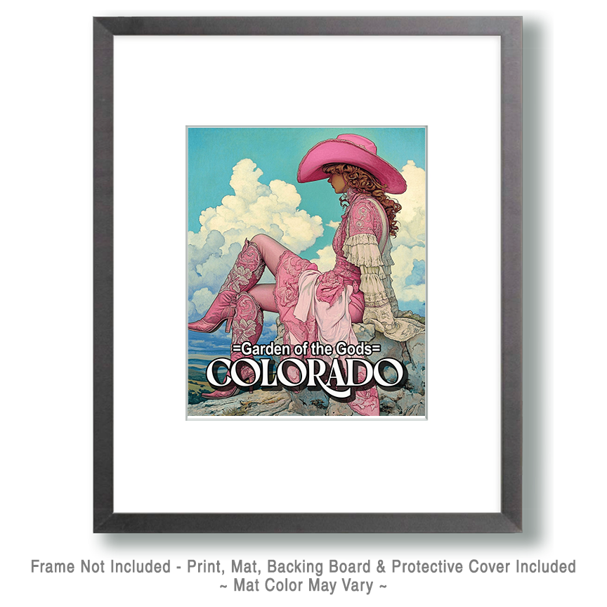 Young Pink Cowgirl - Garden of the Gods Souvenir Art Print - Image 2