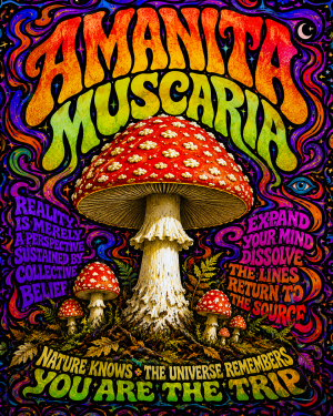 60's Style Amanita Mushroom Poster