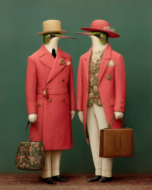 A Well Dressed Pair - Humingbird Art Print