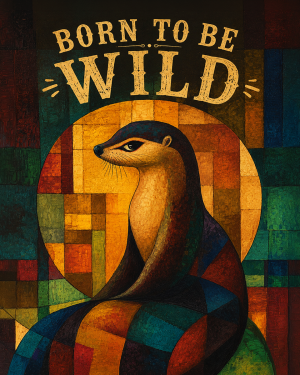 Abstract Otter - Born to Be Wild - Wildlife Art Print
