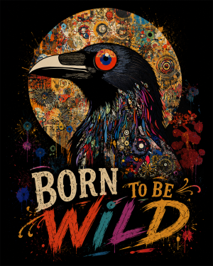Abstract Raven - Born to Be Wild - Wildlife Art Print