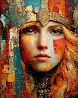 Abstract Style - Freyja the Norse Goddess Art Print