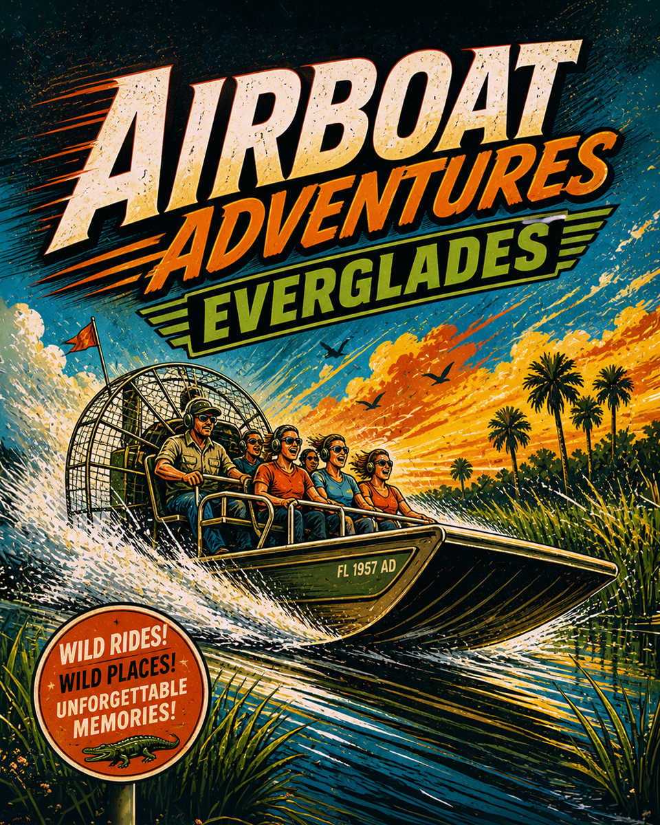 Airboat Adventure - Everglades National Park Art Print