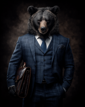 All Business All the Time - Black Bear Art Print