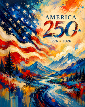 American Abstract Mountains - USA 250th Anniversary Art Print