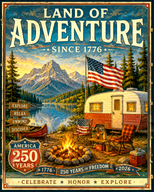 American Camping - USA 250th Anniversary Art Print