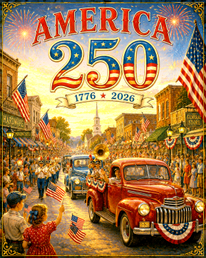 American Town Parade - USA 250th Anniversary Art Print
