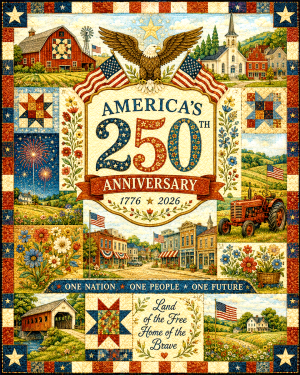 Americana Quilt - USA 250th Anniversary Art Print