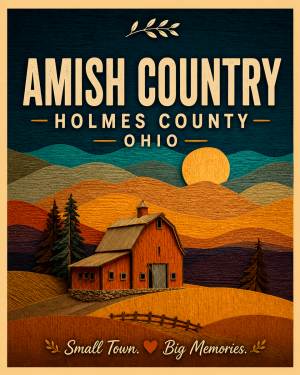 Amish Country Holmes County Ohio - Red Barn Agri-Tourism Art Print
