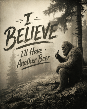 Another Beer - Bigfoot Wall Art