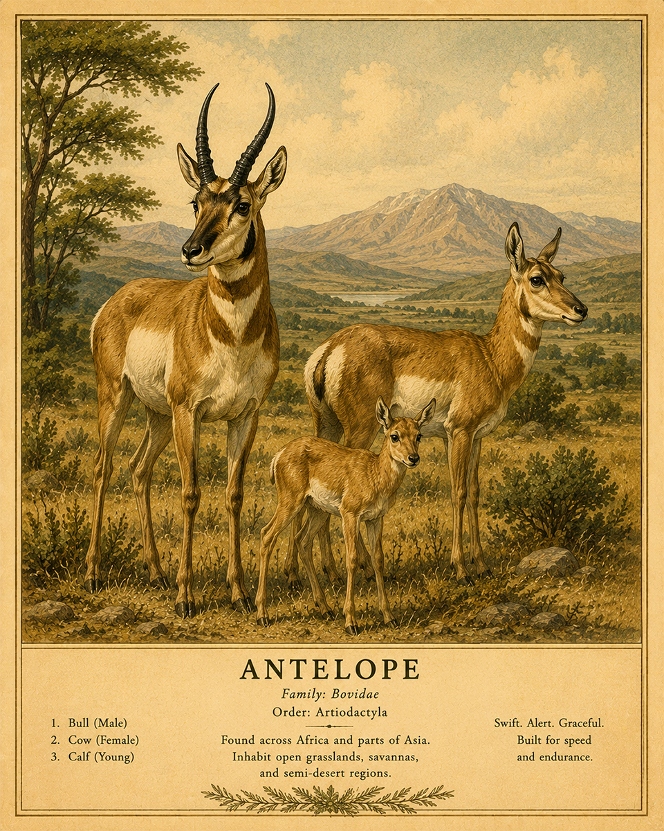 Antelope - Vintage Wildlife Art - Antique Nature Illustration