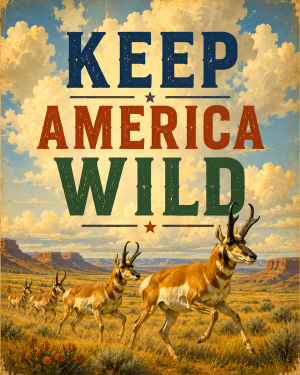 Antelopes - Keep America Wild Art Print - Americana Nature Artwork