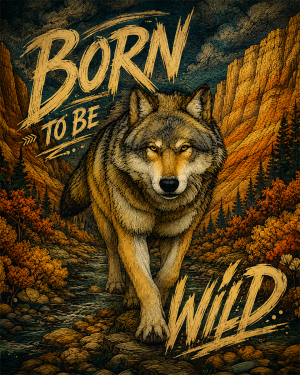 Approaching Wolf - Born to Be Wild - Wildlife Art Print