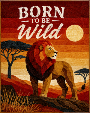 Arican Lion - Born to Be Wild - Wildlife Art Print