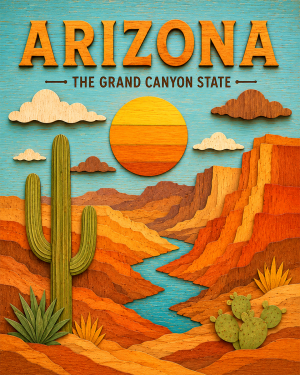 Arizona Souvenir Art Print - Name Drop Destination Travel Poster