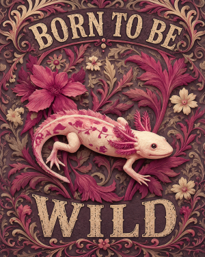 Axolotl - Born to Be Wild - Wildlife Art Print