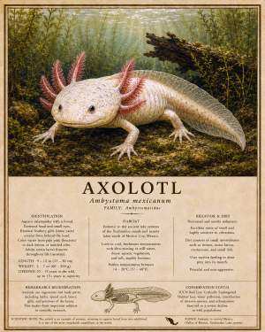 Axolotl - Vintage Wildlife Art - Antique Nature Illustration
